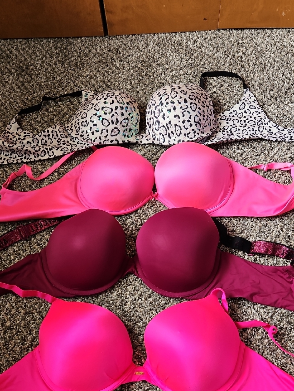 Women’s Padded T-Shirt Bra - Hot Pink & Magenta Leopard Options